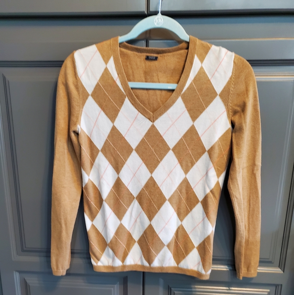 ⚜🤎⚜Small/Argyle Tan Sweater - Picture 2 of 5